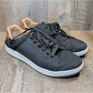 Aetrex Renee Black Canvas Sneakers US 10 EU 41 Casual Comfort Walking Shoes